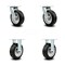 Service Caster 6 Inch Rubber on Aluminum Caster Set with Ball Bearings 2 Swivel 2 Rigid SCC SCC-30CS620-RAB-2-R620-2 - alternate 1